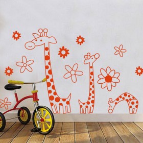 Lovely cartoon giraffe Wall sticker